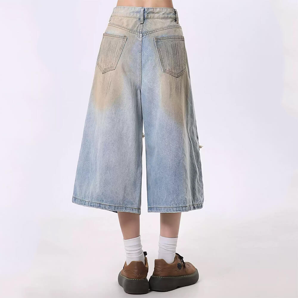 wash me out distressed denim shorts