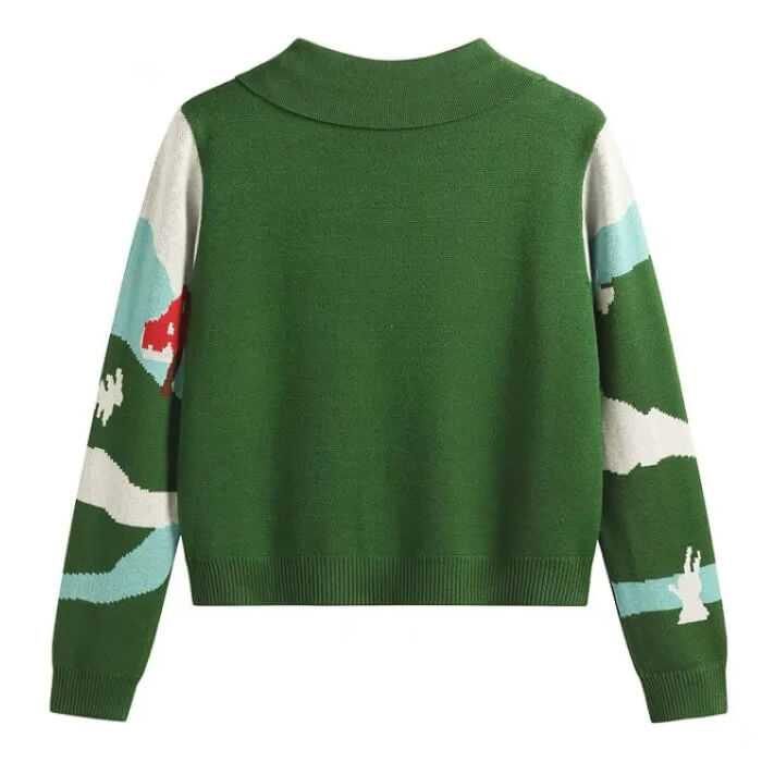 indie mushroom collar cardigan