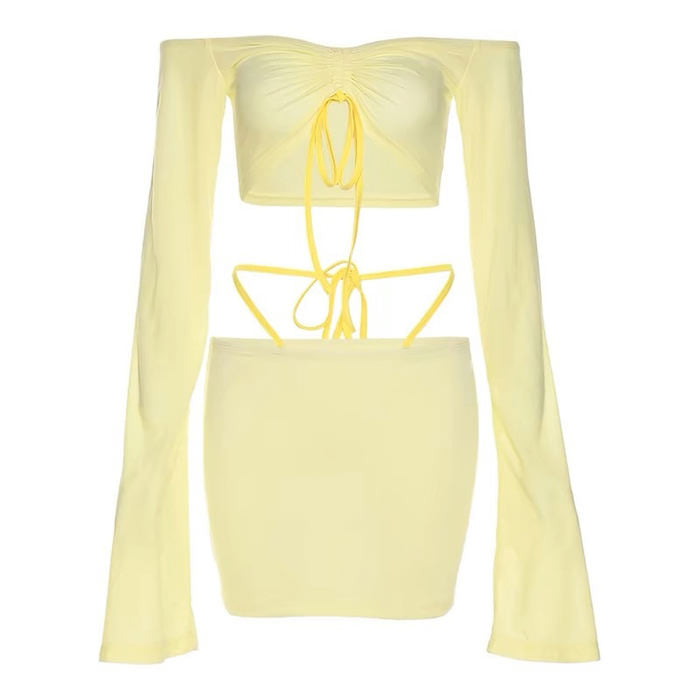 tropical sun top & skirt set